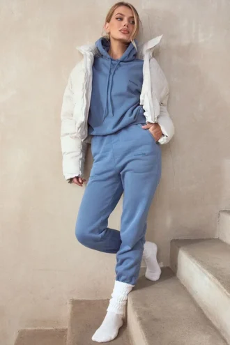 Sky Azure joggingbroek met fleece achterkant