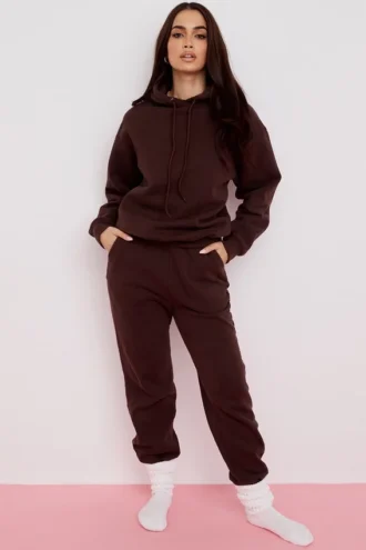 Sky Chocolate joggingbroek met fleece achterkant