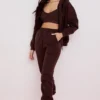 Storm Chocolate katoenen fleece Hoodie met ritssluiting