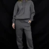 Halo donkergrijze oversized Hoodie met katoenen fleece binnenkant