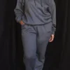 Sky donkergrijze joggingbroek met fleece achterkant