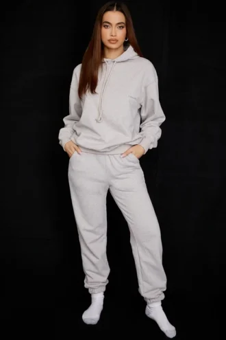 Sky lichtgrijze joggingbroek met fleece achterkant