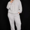 Sky lichtgrijze joggingbroek met fleece achterkant