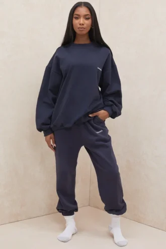 Sky Navy joggingbroek met fleece binnenkant