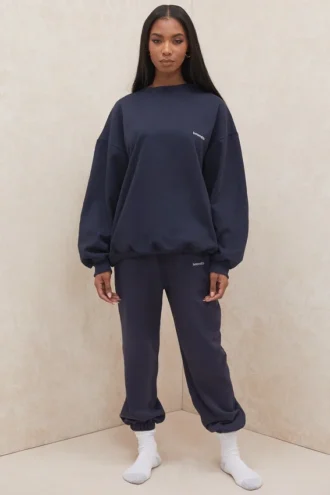 Sky Navy joggingbroek met fleece binnenkant