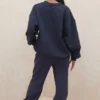 Sky Navy joggingbroek met fleece binnenkant