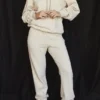 Sky Oatmeal joggingbroek met fleece achterkant