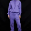 Halo paarse oversized Hoodie met katoenen fleece binnenkant