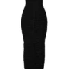 Sofia zwarte strapless maxi-jurk van mesh