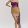 Sofie Ombre Mesh strapless mini-jurk