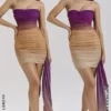 Sofie Ombre Mesh strapless mini-jurk