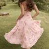 Solada Engelse vintage rozenprint georgette halterzomerjurk
