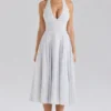 Solada halterjurk van georgette met stippenprint voor de zomer