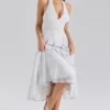 Solada halterjurk van georgette met stippenprint voor de zomer