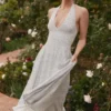 Solada halterjurk van georgette met stippenprint voor de zomer