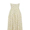 Solada ivoorkleurige vintage halterjurk met bloemenprint van georgette