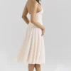 Solada Vintage crèmekleurige halterjurk van georgette voor de zomer