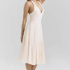 Solada Vintage crèmekleurige halterjurk van georgette voor de zomer