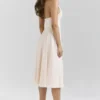 Solada Vintage crèmekleurige halterjurk van georgette voor de zomer