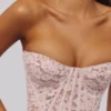 Solaine Babyroze korsettop met bloemenkant en baleinen