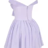 Soleil Orchid mini-jurk met blote schouders