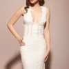 Sophina witte katoenen maxi-jurk met Engelse borduursels