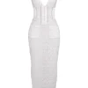 Sophina witte katoenen maxi-jurk met Engelse borduursels