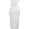 Sophina witte katoenen maxi-jurk met Engelse borduursels