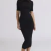 Sorrel Zwarte Semi-transparante Midi-jurk