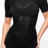 Sorrel Zwarte Semi-transparante Midi-jurk