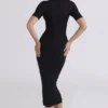 Sorrel Zwarte Semi-transparante Midi-jurk
