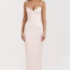 Stefania Soft Peach Korsett-Jurken Maxi-jurk