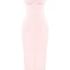 Stefania Soft Peach Korsett-Jurken Maxi-jurk