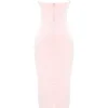 Stefania Soft Peach Korsett-Jurken Maxi-jurk
