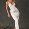 Stefania Soft Peach Korsett-Jurken Maxi-jurk