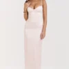Stefania Soft Peach Korsett-Jurken Maxi-jurk