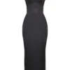 Stefania zwarte korset maxi-jurk