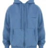 Storm Azure katoenen fleece-back Hoodie met ritssluiting