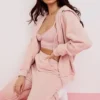 Storm Blush katoenen Hoodie met fleece binnenkant en ritssluiting