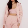 Storm Blush katoenen Hoodie met fleece binnenkant en ritssluiting