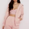 Storm Blush katoenen Hoodie met fleece binnenkant en ritssluiting