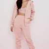 Storm Blush katoenen Hoodie met fleece binnenkant en ritssluiting
