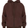 Storm Chocolate katoenen fleece Hoodie met ritssluiting