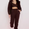 Storm Chocolate katoenen fleece Hoodie met ritssluiting