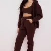 Storm Chocolate katoenen fleece Hoodie met ritssluiting