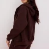 Storm Chocolate katoenen fleece Hoodie met ritssluiting
