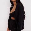 Storm Ink katoenen Hoodie met fleece binnenkant en ritssluiting