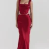 Sydel Ruby satijnen maxi-rok met schuine snit
