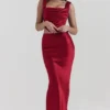 Sydel Ruby satijnen maxi-rok met schuine snit