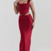 Sydel Ruby satijnen maxi-rok met schuine snit